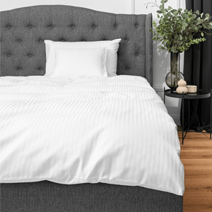 a bed set in white