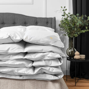 Fluffy Hungarian Goose Down Comforter, gray down – PureComfort